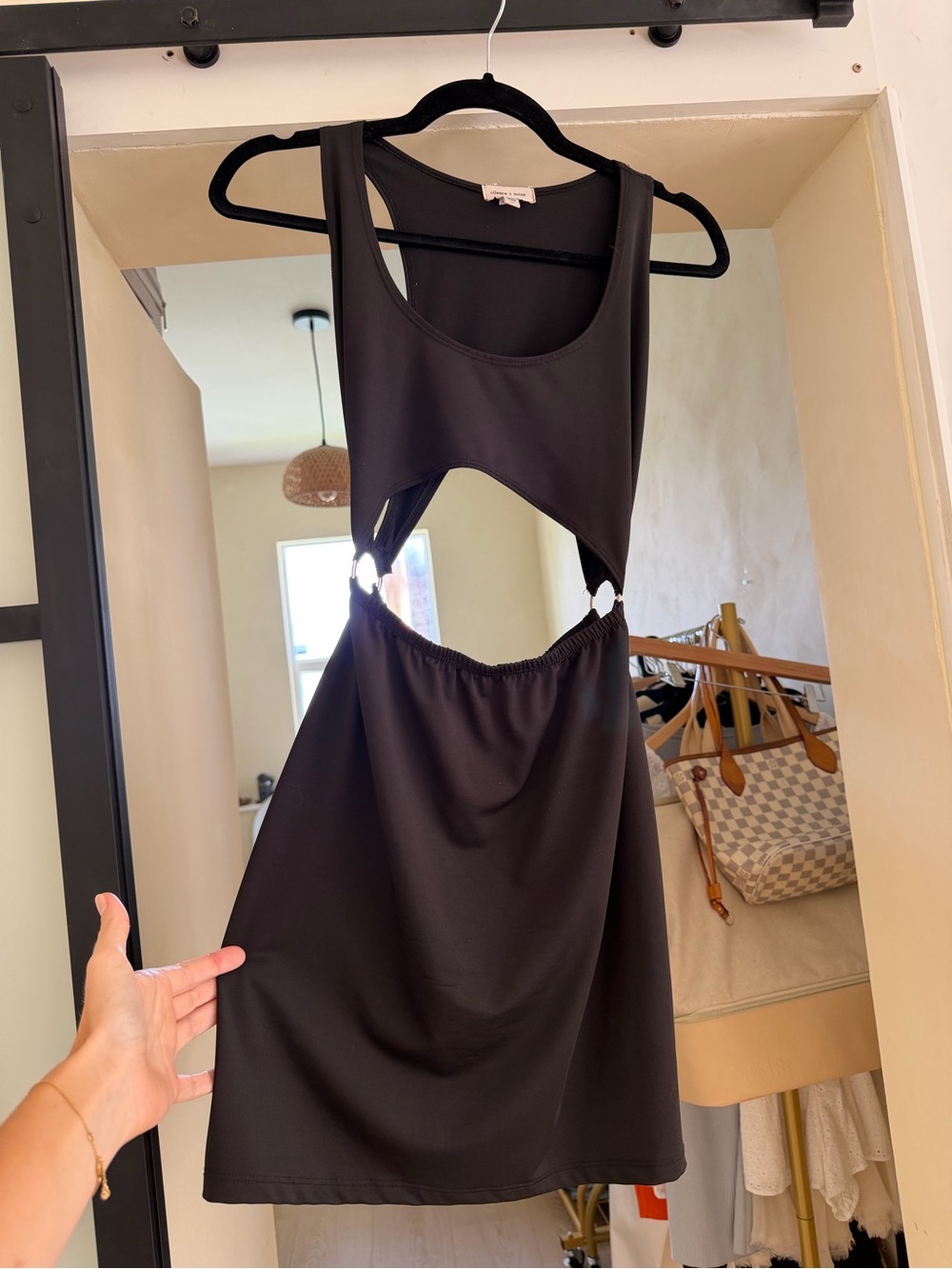 Black Cutout Ring Detail Dress